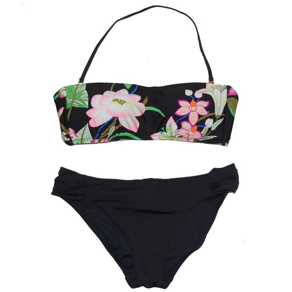 NWT Trina Turk Moonlite Bandeau Top & Solid Bikini Bottom Set 10